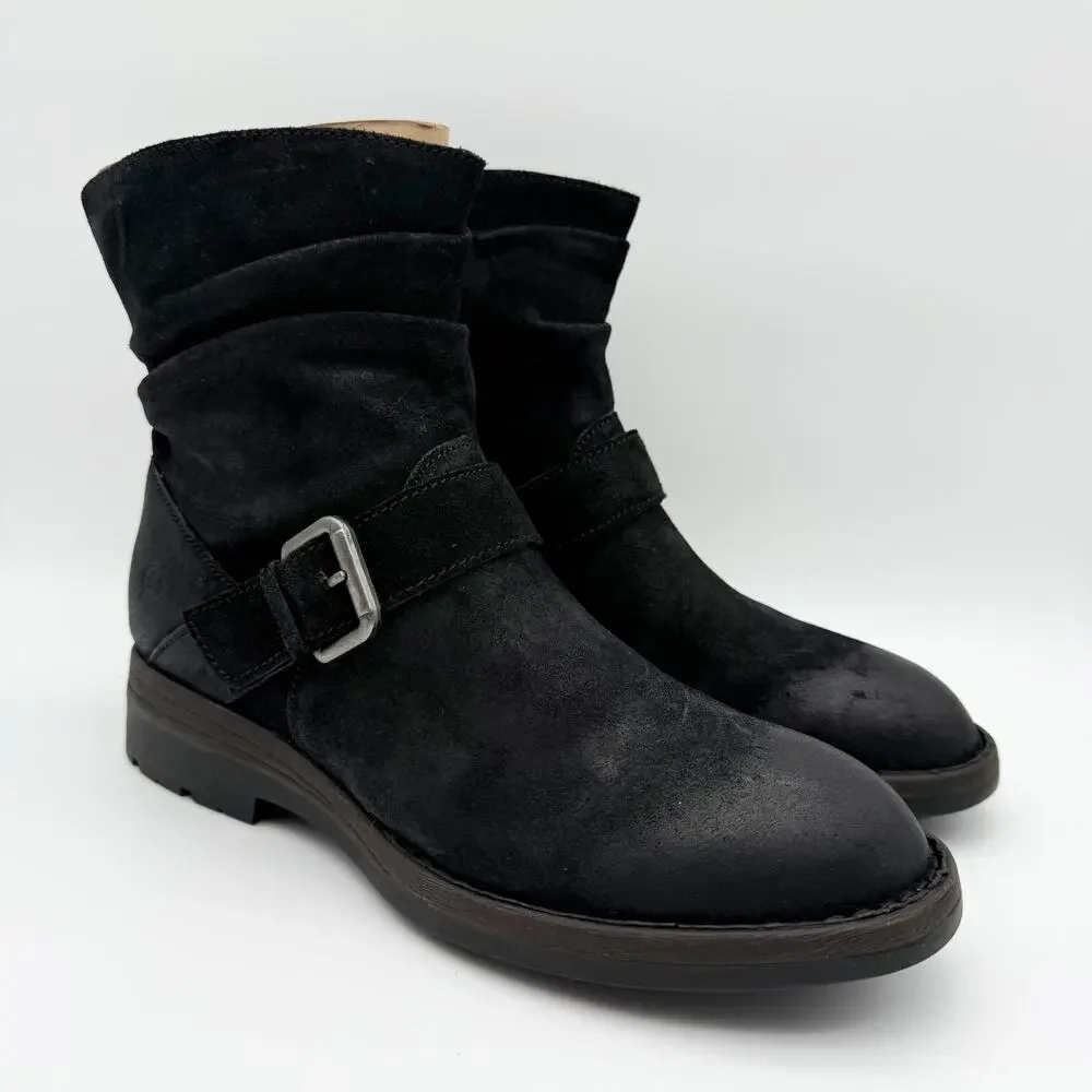 Born Womens Midway Slouch Ankle Booties US 9.5 M EU 40 Black Leather NIB